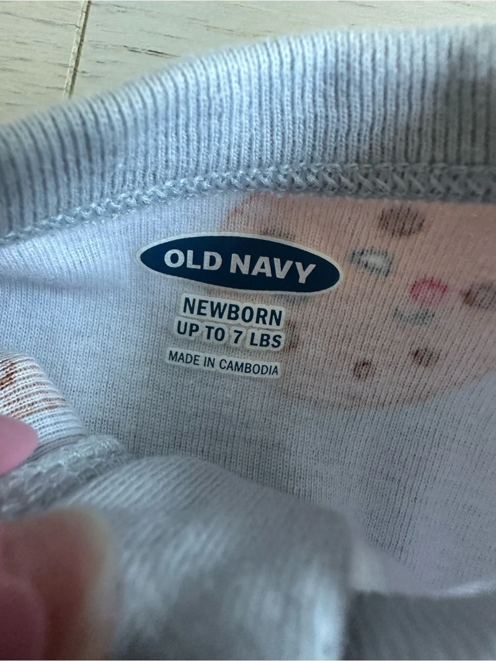 Old Navy Gray Footed One-Piece with Cookie & Milk Print